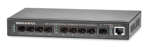 Signamax # 065-7310SFP 8-Port 100Base SFP Unmanaged Switch plus 1-10 ...
