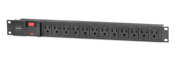 Signamax RPT-120015CB RPT with 12 Front NEMA 5-15R Sockets, 6-ft NEMA 5-15P Cord, Circuit Breaker, Plastic Enclosure, 1.75-in High (1 RMS)