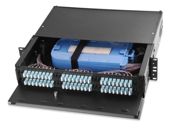 Signamax UFE6HD1-B 36- to 144-Fiber Enclosure with Locking Slide-Out Support Stage Accepts 6 Adapter Plates optical fiber enclosure, black